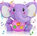 Aitbay Plush Elephant Music Baby Toys 0 3 6 9 12 Months, Cute Stuffed Aminal Light Up Baby Toys Newborn Baby Musical Toys for Infant Babies Boys & Girls Toddlers 0 to 36 Months (Purple) by TinyTreasures Baby Boutique