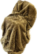 Brown Faux Fur Throw Blanket and Bedspread Caramel and Coffee Colors, Realistic Faux Brown Wolf - Light & Dark Brown Faux Fur - Luxury Throw Blanket, Made in USA, 16406 by CozyNest Decor