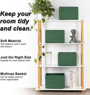 4 Pack Storage Baskets for Organizing, Woven Baskets for Shelves - Perfect for Toys, Books, Towels, and Clothes, Durable Gift Basket Bins Toy Storage, 12.7''L x9''W x7.8''H, Green by CozyNest Decor
