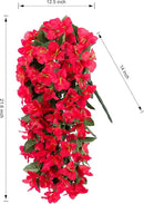 Faux Bougainvillea Artificial Flowers Plants for Outdoor Outside Decoration, 2 PCS Red Fake Flowers UV Resistant Look Real Silk Long Trailing Vines for Front Door Porch Planter Urn Patio Garden Yard by CozyNest Decor