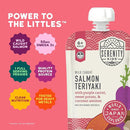 Serenity Kids 6+ Months Salmon Teriyaki Baby Food Puree Pouch - Organic Veggies & Ethically Sourced Salmon - No Added Sugar Baby Snacks - BPA-Free Pouches- 3.5 Oz, 6 Pack by TinyTreasures Baby Boutique