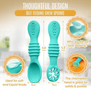 8pc Silicone Baby Spoons & Forks Set – Self Feeding Baby Utensils 6-12 Months – BPA Free, Dishwasher Safe – Toddler Cutlery (Turquoise/Pickle & Green/Yellow) by TinyTreasures Baby Boutique