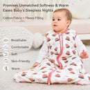Sleep Sack 18-24 Months TOG 2.5 Winter Baby Wearable Blanket, 100% Cotton Toddler Sleeping Sack with 2-Way Zipper Warm Soft Baby Sleep Sack Strawberry by TinyTreasures Baby Boutique