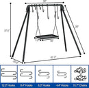 RELIANCER Grill Swing,Campfire Grill Cooking Stand w/8 Hooks & Storage Bag,Cast Iron BBQ Party Swing Grilling Cooking Rack,Outdoor Picnic Camping Cookware Hanging Rack,Collapsible Bonfire Barbecue Set by GreenHaven Gardens