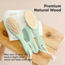 Baby Hair Brush and Comb Set for Newborn - Wooden Baby Hair Brush Set with Soft Goat Bristle, Baby Brush Set for Newborns, Baby Brush and Comb Set Girl, Boy, Toddler Cradle Cap Brush (Oval, Sage) by TinyTreasures Baby Boutique