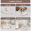 6-in-1 XL Play Mat & Play Gym, Baby Gym, Baby Activity Gym, Sensory Exploration and Motor Skill Development Toys (Blush) by TinyTreasures Baby Boutique