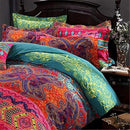 ABREEZE 3Pcs Bohemia Retro Bedding Ethnic Vintage Floral Duvet Cover Boho Bedding 100% Brushed Cotton Bedding Sets Damask Paisley Coloful Mandala Down Comforter Cover,King by CozyNest Decor