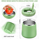 Soup Thermo for Hot Food 20oz Lunch Containers with Buckle Lid Wide Mouth Hot Food Jar Vacuum Insulated Stainless Steel Bento Box Leakproof with Spoon(Green) by TinyTreasures Baby Boutique