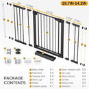 Cumbor 36" Extra Tall Baby Gate for Stairs, 29.7-54.2" Extra Wide Dog Gate for Doorways Hallways, Pressure Mounted Child Gate for Wide Opening, Auto Close Personal Safety for Babies and Pets, Black by TinyTreasures Baby Boutique