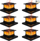 Dynaming 6 Pack Solar Flame Post Lights Outdoor, Solar Powered Fence Post Cap Lights, High Brightness Flickering Flame SMD LED Lighting Decor for Garden Deck Patio, 4x4, 5x5 or 6x6 Vinyl/Wooden Posts by GreenHaven Gardens