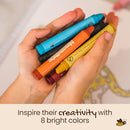 Honeysticks Jumbo Crayons (8 Pack) - Non Toxic Crayons - 100% Pure Beeswax and Food Grade Colors - 8 Bright Colors - Large, Easy to Hold and Use - Preschool Art Supplies for Toddlers/Kids 3-5, 4-8 by TinyTreasures Baby Boutique