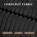 Modular Sectional Sofa with L-Shape Chaise,Cloud Sectional Modern Sleeper Couch with Deep Seat,Sponge Compression Sofas No Assembly Required (Black-Corduroy Fabric) 1pcs by CozyNest Decor