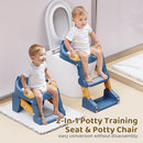 Potty Training Seat, 3-in-1 Toddler Toilet Seat with Step Stool Ladder, Splash Guard Anti-Slip Pad, Foldable Potty Chair with Soft Cushion for Toddler Kids Boys Girls by TinyTreasures Baby Boutique