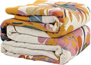 Boho Throw Blanket for Couch Sofa Bed, 100% Cotton Woven Quilt with Tassel 60”x80”, Super Soft Muslin Blanket with Floral Printed, Decorative Reversible Bed Blanket/Cover for All Seasons by CozyNest Decor
