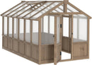 Mupater 6'x12' Wooden Polycarbonate Greenhouse,Outdoor with Ventilated Window and Lockable Door, Walk-in Greenhouse for Backyard, Patio, Lawn, Brown by GreenHaven Gardens
