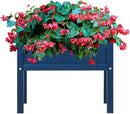 Raised Garden Bed with Drainage Hole Waterproof HDPE Elevated Planter Box with Legs Stable and Durable to Plant Herb Vegetable Flower,Patio,Balcony Outdoors/Indoors Navy by GreenHaven Gardens