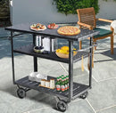 Diwhy Industrial 3 Tier Rolling Utility Storage Cart Wine Beverage, Metal Wine Rack with Wheels Kitchen Bar Dining Room Tea Wine, Serving Cart by CozyNest Decor