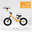12" Balance Bike for 2, 3, 4, 5 Year Old Boys and Girls, Lightweight Nylon Frame Toddler Training Bike No Pedal Bikes for Kids with Adjustable Seat and Air Tires by TinyTreasures Baby Boutique