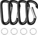 sprookber 4" & 5" Extra Large Aluminum Carabiner D Ring, Caribeener Clips, Spring Snap Hook for Keychain Clip, Set of 4 by TinyTreasures Baby Boutique