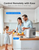 GoveeLife Smart Countertop Ice Makers, Portable Ice Maker Machine with Self-Cleaning, 6 Mins 9 Bullet Ice, 26lbs/24Hrs, Voice Remote for Home Kitchen Party Camping, with Ice Scoop Stainless Silver by CozyNest Decor