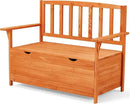 AVAWING Outdoor Storage Bench, Wooden Garden Bench Weatherproof, Patio Benches for Outside, 2-Seat Front Porch Bench, Park Bench for Deck, Lawn, Backyard(Natural) by CozyNest Decor
