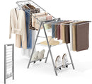 APEXCHASER Drying Rack Clothing, Clothes Drying Rack Foldable, Metal Laundry Drying Rack Collapsible for Sweater Towel Indoor & Outdoor, Height Adjustable Gullwing Clothes Airer, Grey by TinyTreasures Baby Boutique