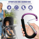 sprookber 6.7 Inch Large Stroller Hooks for Diaper Bags & Purses, Heavy Duty Mommy Hooks for Shopping, Grocery, Backpack – Baby Stroller Accessories, Set of 2 (Pink) by TinyTreasures Baby Boutique