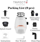 Trifecte Pro 3/4 HP Garbage Disposals with Sound Reduction,Food Waste Coutinuous Feed Garbage Disposal with Power Cord, Dishwasher Hook Up,3800RPM,White by CozyNest Decor