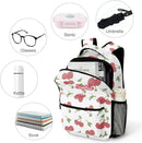 Cherry Pattern Custom Kids Backpack 16.5 Inch for Boy Girl, Personalized Waterproof Child School Travel Bag with Name by TinyTreasures Baby Boutique