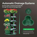 VIVOSUN 5 Tier Vertical Gardening Stackable Planter for Strawberries, Flowers, Herbs, Vegetables, Dark Green by GreenHaven Gardens