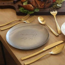Silverware 45-Piece Matte Gold Hammered Flatware Set with Serving Utensils, Stainless Steel Thick Handle Matte Polished Cutlery Set for Wedding Hotel Restaurant, Service for 8 by CozyNest Decor