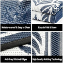 Outdoor Plastic Straw Rug, Waterproof Mat, Washable Large Floor Mat and Rug for Outdoors, RV, Beach, Patio, Camping, Backyard, Deck, Picnic, Outside (Olive-Leaf/Dark Blue&White,9x12ft) by GreenHaven Gardens