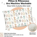 KeaBabies Toddler Pillow with Pillowcase, Jumbo 14X20 - Soft Organic Cotton Toddler Pillows for Sleeping - Machine Washable - Perfect for Travel, Toddler Bed Set (Wild Count) by TinyTreasures Baby Boutique