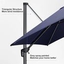 PURPLE LEAF 10 Feet Patio Umbrella with Base Outdoor Cantilever Solar Powered LED Square Umbrella Aluminum Offset Umbrella with 360-degree Rotation for Garden Deck Pool Patio Navy by GreenHaven Gardens
