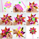 50pcs Plastic Rainbow Pinwheel,Windmill Party Pinwheels DIY Pinwheels Set for Kids Toy Garden Lawn Party Decor (50) by GreenHaven Gardens