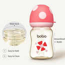 YOHKOH PPSU Baby Bottle Wide Neck, Newborn Anti-Colic Baby Bottle with Natural Response Nipple, Streamlined Body, Easy to Clean (5.4oz (Pack of 4), Red) by TinyTreasures Baby Boutique