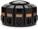 Kitchen Art Spice Rack Select-A-Spice Auto-Measure Carousel 12 Compartments Black 8.75 x 8.75 x 6 inches by CozyNest Decor