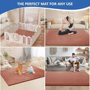 Baby Play Mat for Floor,1.3" Thick Memory foam Tummy Time Mat,Water Repellent Soft Coral Velvet Nursery Rug,Extra Large Non Slip for Crawling,Toddlers,Infants,kids,Tatami Style for Living Room(Brick) by TinyTreasures Baby Boutique