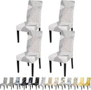 JQinHome White Chair Covers for Dining Room Set of 4, High Stretch Removable Washable Parsons Chair Slipcover for Home Party Hotel Wedding Ceremony (4PCS, Geometric) by CozyNest Decor