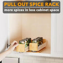 SpaceAid Bamboo Pull Out Spice Rack Organizer for Cabinet, Heavy Duty Slide Out Seasoning Kitchen Pantry Sliding Vertical Organization, 7.3" Wide, 2 Drawers(3" Wide), 1-Tier, Natural by CozyNest Decor