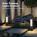 Solar Pathway Lights Outdoor, 32 Inch Modern Landscape Bollard Lighting Solar Powered Path Light, IP65 Waterproof 3000K LED Garden Luxury Lights for Driveway, Lawn, Patio, Yard, Walkway by CozyNest Decor