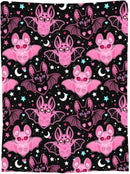 Pink Bat Throw Blanket Soft Fleece Blanket Men Women Gift for Kids Boys Girls for Party Couch Sofa Bed Deco Blankets 60"x50" by CozyNest Decor