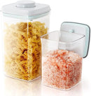 Pop Airtight Containers for Food Storage, Leakproof Air Tight Containers Pantry Storage Containers with Lids - Set of 2 (2.0Qt&0.9Qt) by CozyNest Decor