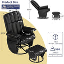 AODAILIHB Swivel Glider Recliner with Ottoman, 360 Rocking Chair with Foot Rest Recliner Chair Indoor Rocking Chair with Side Pockets Nursery Chairs for Living Room, Bedroom, Office (Black) by TinyTreasures Baby Boutique