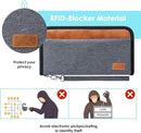 Real Leather Wallet RFID Family Passport Holder Waterproof Travel Essentials (Grey) by TinyTreasures Baby Boutique