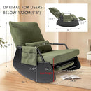 Rocking Chair for Nursery, Modern Upholstered Plush Seating Glider Recliner Chair with High Backrest and Side Pocket, Accent Armchair with Cushions for Living Room/Reading (Blackish Green) by TinyTreasures Baby Boutique