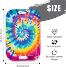 Serving Trays with Handles, 14.5 x 9.8 inch Rectangular Plastic Tray for Restaurant, Kitchen, Tie-Dye Colorful Spiral Patterns by CozyNest Decor