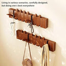 Wall Mounted Piano Key Hanger | Flip Style Hook | Entrance Wall Art Hook, Made of Oak Wood (3 Times Painted, 4 Times Polished) (LED Walnut, 12Hooks) by CozyNest Decor