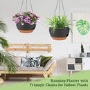 Hanging Planters for Outdoor Indoor Plants, 2 Pack 12 Inch Hanging Basket Plants Outdoor, Self Watering Hanging Planter with Plant Hanger for Garden Home Decoration (Black) by CozyNest Decor