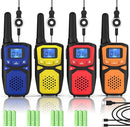 WokTok Adult Walkie Talkies Long Range Rechargeable Portable Two-Way Walkie Talkie, Camping Gear, SOS Sirens, NOAA Weather Alarms, Kid's Toys, Easy-to-Use Rechargeable Walkie Talkies,4 Packs by TinyTreasures Baby Boutique